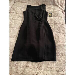 NWT David Warren Petites New York LBD Black Sleeveless Sheath WOMEN'S Dress Sz 2